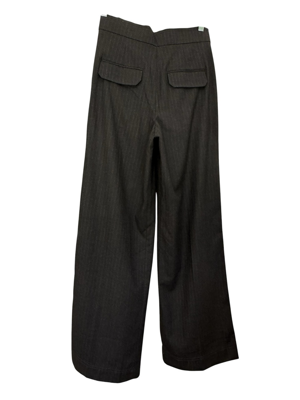 NWT! Zara High Waisted Wide Leg Pinstripe  Trousers Raw Edge Waist Tailored XS - Picture 2 of 9